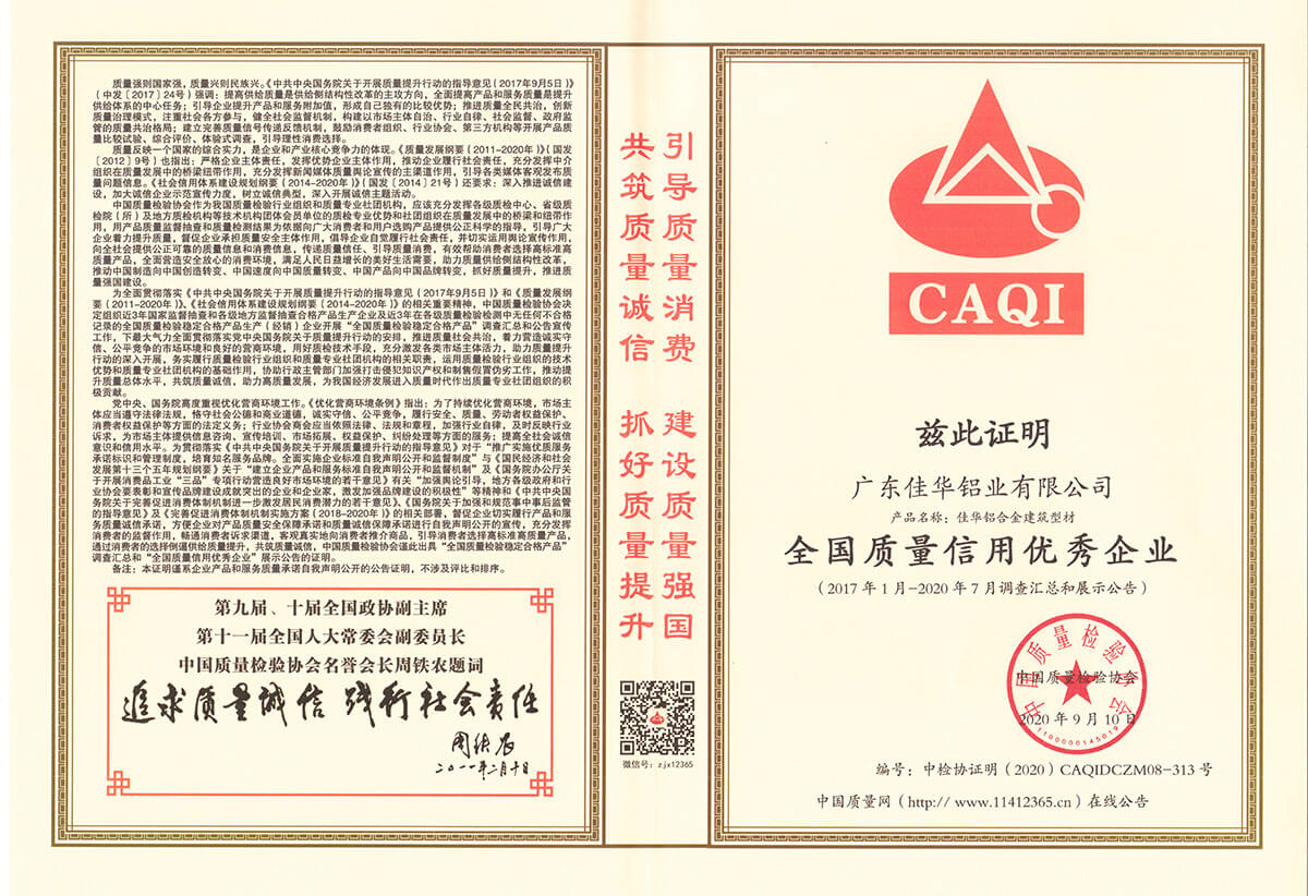 质量检验协会信誉证书（2020-09-10）-5